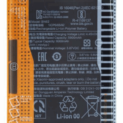 Xiaomi Poco M3 Note9 4g Redmi Note9 Bn-62 6000mAh